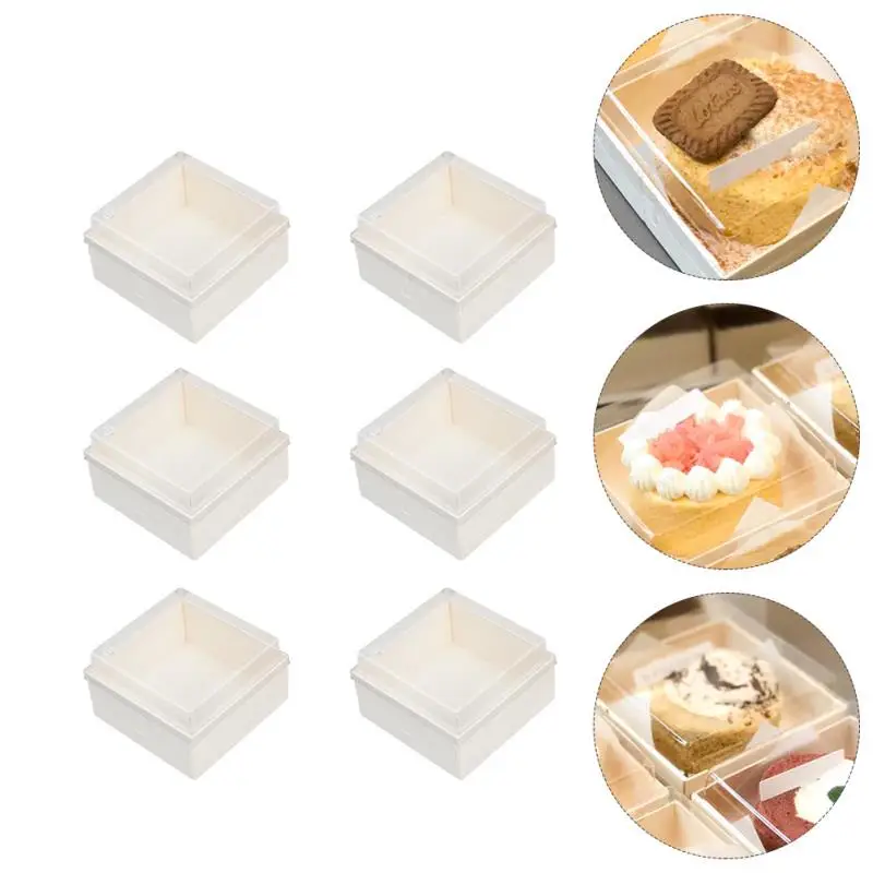 10 Pcs Disposable Cake Boxes with Clear Lid – Cupcake, Cookie, Bread, and Burger Packaging Trays – Portable Food Containers for Takeout, Bakery Display, Wedding or Party Favors 5