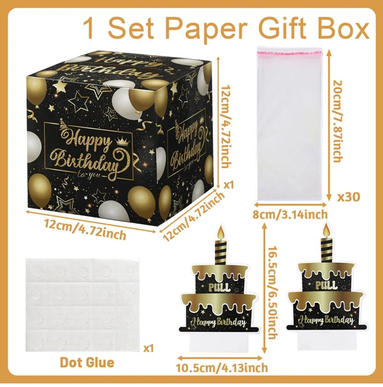 Birthday Money Gift Boxes with Pull-Out Happy Birthday Card, Fun Cash Surprise Packaging for Kids and Adults, Creative Party Favor Box for Birthday Celebrations, Durable and Reusable Paper Boxes - 图片 12