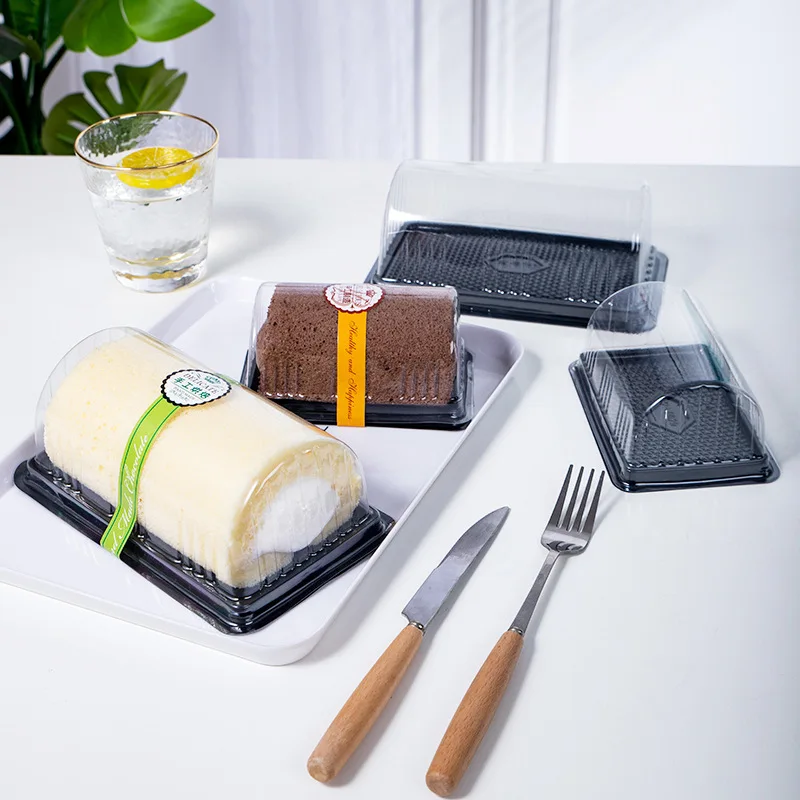 50Pcs Transparent Cake Boxes for Swiss Roll, Sandwich, Hot Dog, Yolk Pastry, DIY Baking Supplies, Food Packaging Containers, Party Favors and Gift Packaging 2