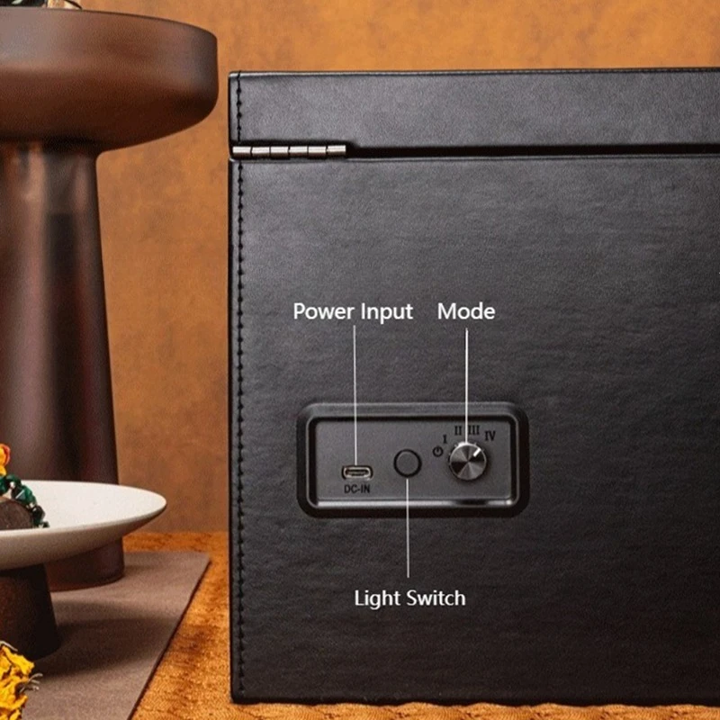 Luxury 4+6 Automatic Watch Winder Box, PU Leather and MDF Jewelry Organizer, Silent Motor Rotation, Multiple Modes, USB-C Power, Elegant Display Case for Mechanical Wristwatches, Men and Women Gift - 图片 5