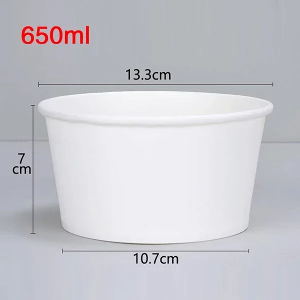 50Pcs Disposable Paper Bowls Eco-Friendly Round Food Containers with Lids, Takeaway Salad Soup Rice Noodle Lunch Packaging Boxes for Restaurants, Picnics, Catering, Fast Food and Party Use - 图片 13