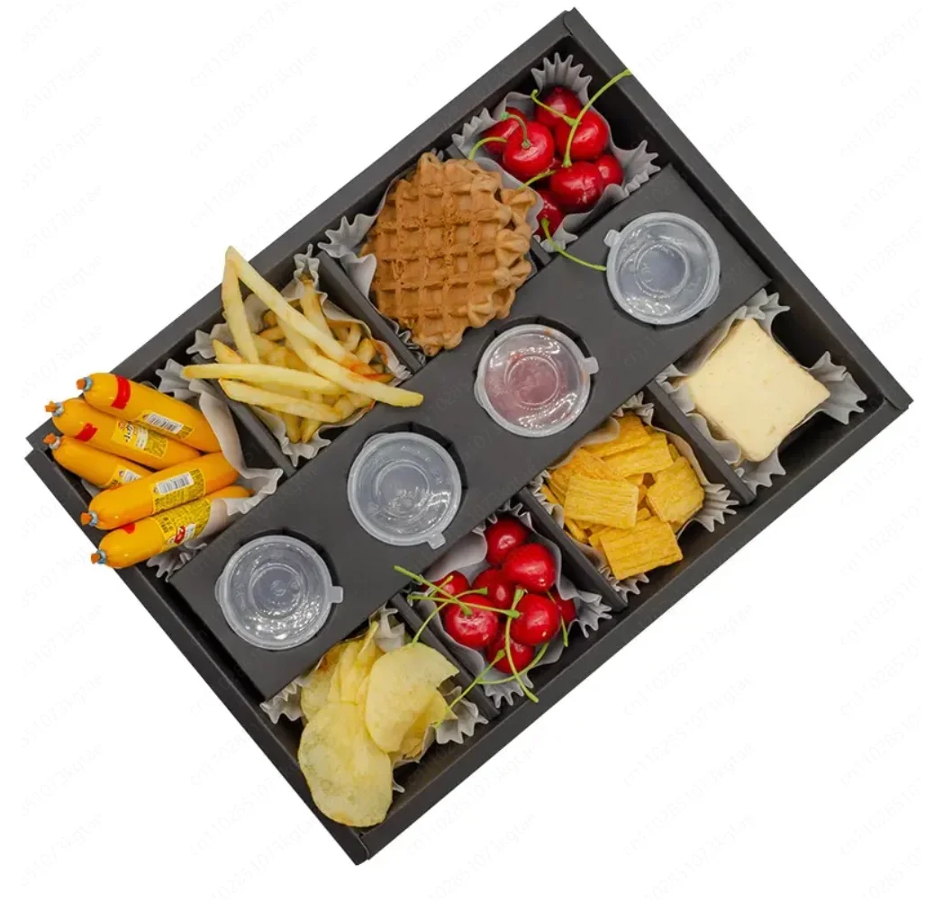 10PCS White Paper Food Display Boxes with Dividers, Multi-Compartment Takeaway Packaging for Brunch, Snacks, Candy, Pastries, Eco-Friendly Disposable Container for Parties, Catering, Picnic, Gift Presentation - 图片 5