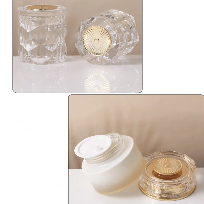 6pcs Glass Cosmetic Containers Set – 30g 50g Cream Jars + 30ml 50ml 100ml 120ml Empty Lotion Pump Bottles, Refillable Jars and Dispensers for Emulsion, Skincare, and DIY Cosmetic Packaging - 图片 5
