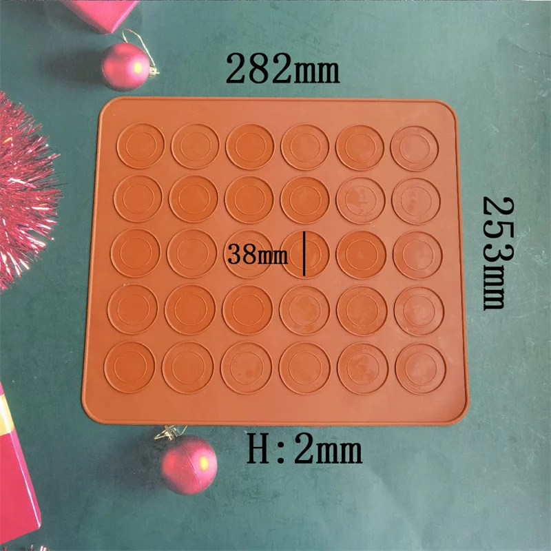 30-Cavity Non-Stick Silicone Macaron Baking Mat – Reusable DIY Pastry Mold Sheet, Oven-Safe Macaroon Cake Mold, Cookie & Dessert Bakeware for Home or Professional Baking - 图片 4