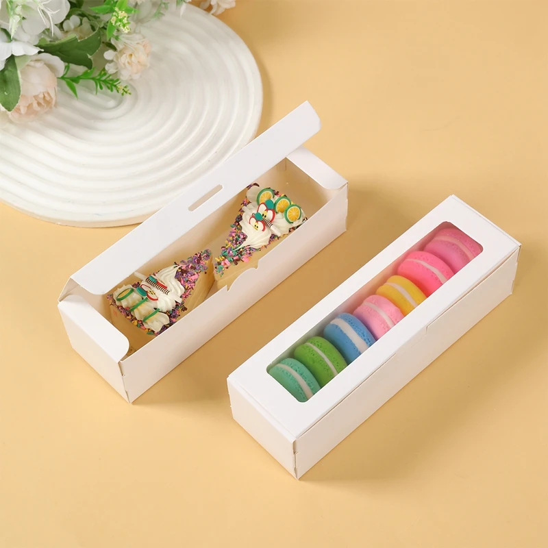 12Pcs Macaron Boxes with Clear Window, Transparent Cookie Packaging Gift Box for Macarons, Desserts, Cakes, Candy, Wedding Favors, Birthday Party Supplies, and Holiday Treat Presentation 5