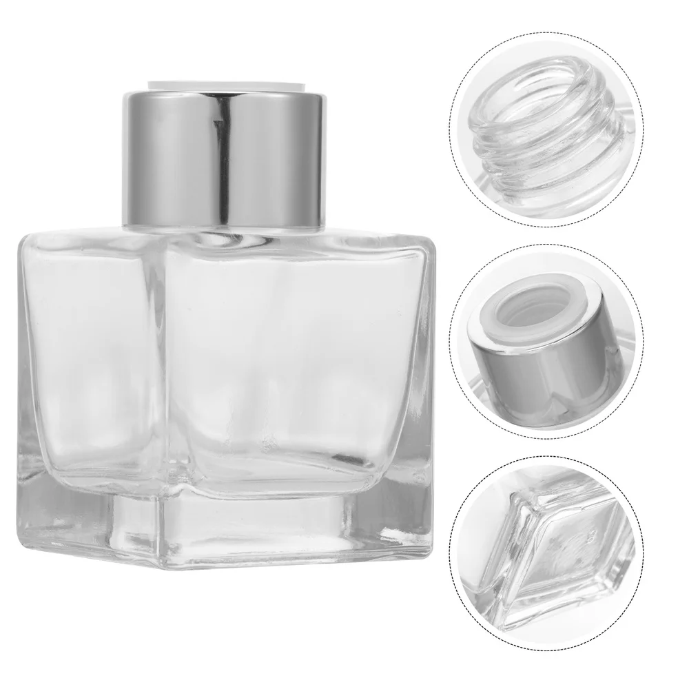 50ml Clear Square Glass Diffuser Bottle for Home & Car Fragrance, Empty Refillable Perfume Dispenser Container for Essential Oils, DIY Reed Diffuser Replacement, Durable Decorative Travel Bottle - 图片 3