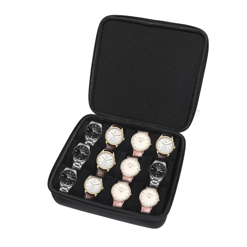 Travel Watch Organizer | 5-Slot Portable Watch Storage Case with PU & Velvet Lined Compartments, Compact Travel Watch Organizer for Men, Women, Smartwatches, Fitness Trackers, and Luxury Timepieces, Waterproof and Durable - 图片 9