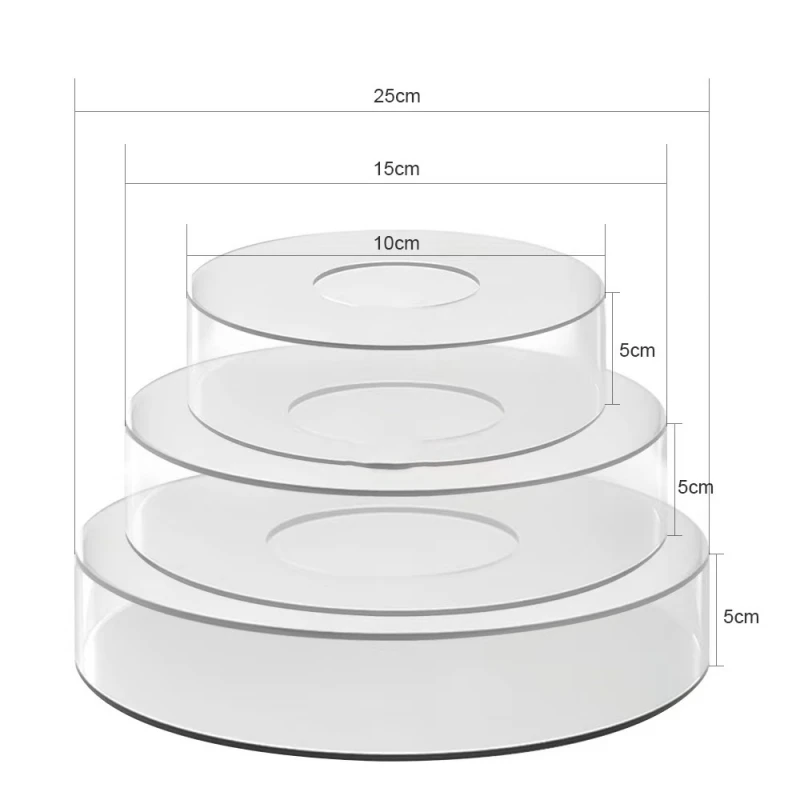 Acrylic Cake Display Board Round Cake Edge Smoother Tray, Clear DIY Refillable Cake Base Stand for Wedding, Birthday, Party, and Dessert Decoration Tools 17