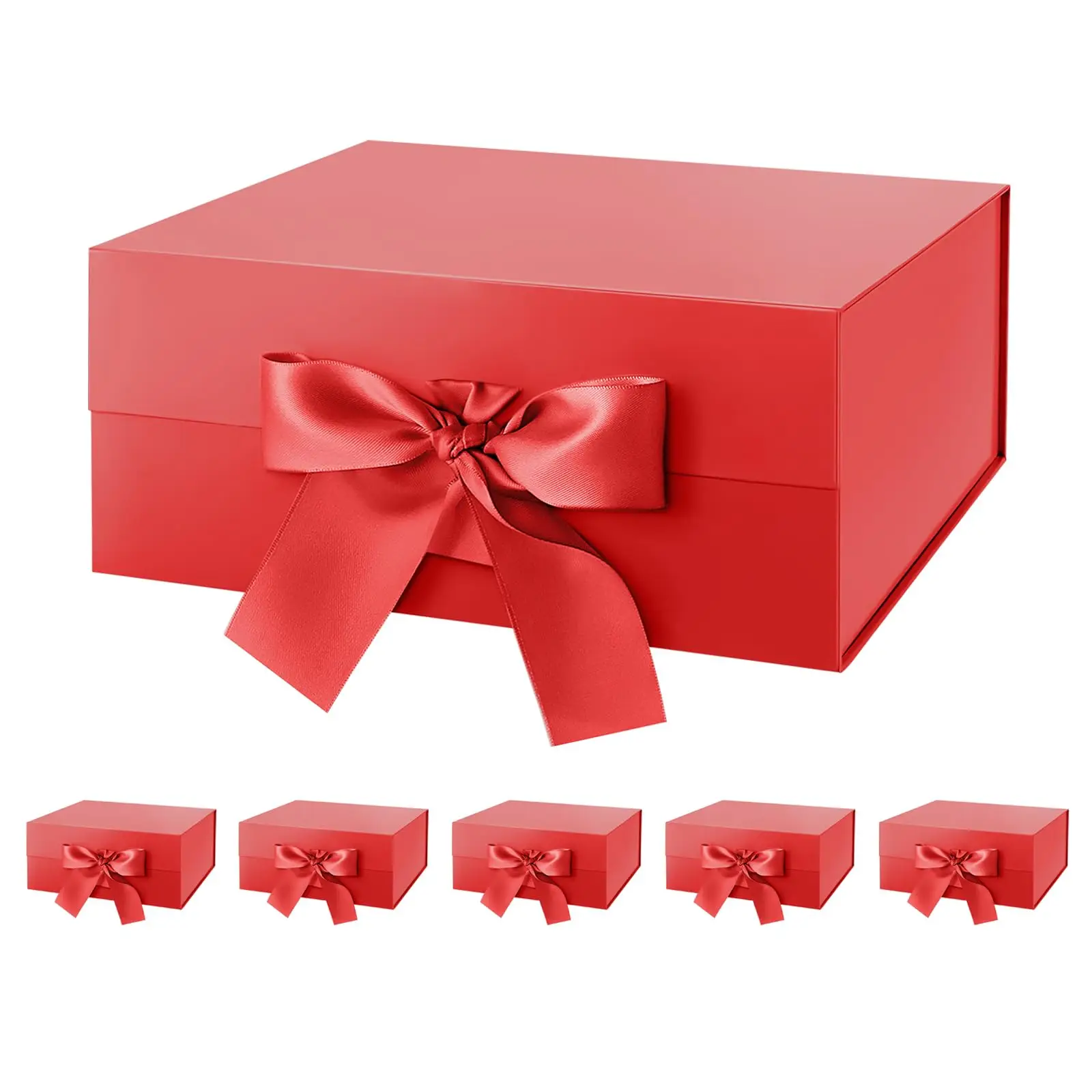 10-1Pcs Magnetic Closure Gift Packaging Box with Ribbon | Collapsible Box with Lid for Wedding Gift Wrap, Bridesmaid Proposal, Birthday, Party Favor | Reusable Magnetic Foldable Box - 图片 7