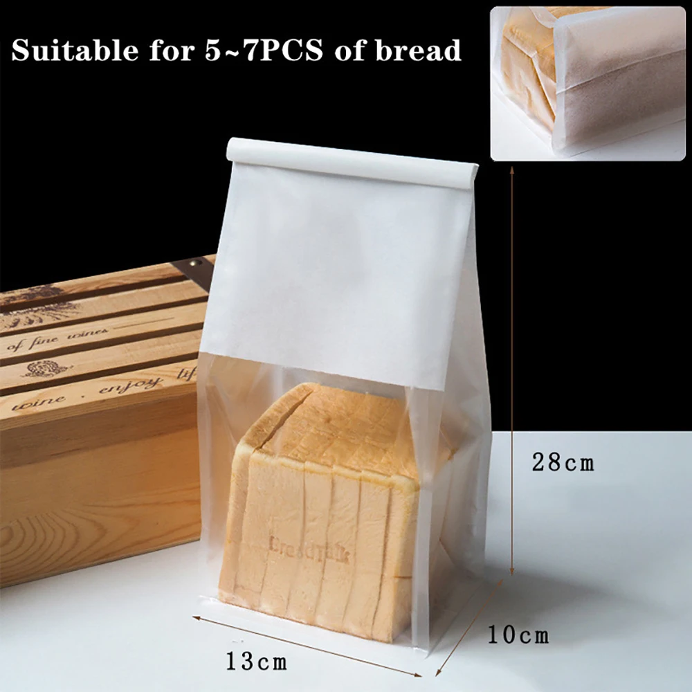 50PCS Bakery Takeaway Toast Bags with Clear Window, Kraft Paper Gusset Tin Tie Bread Hamburger Oil-Proof Packing Bags for Home Baking, Café, Party, and Gift Packaging - 图片 7