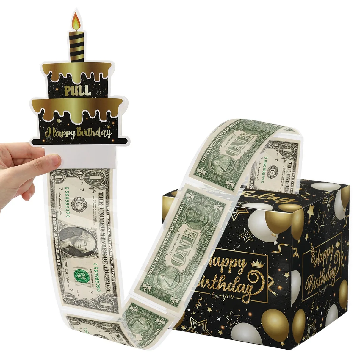 Birthday Money Gift Boxes with Pull-Out Happy Birthday Card, Fun Cash Surprise Packaging for Kids and Adults, Creative Party Favor Box for Birthday Celebrations, Durable and Reusable Paper Boxes - 图片 2