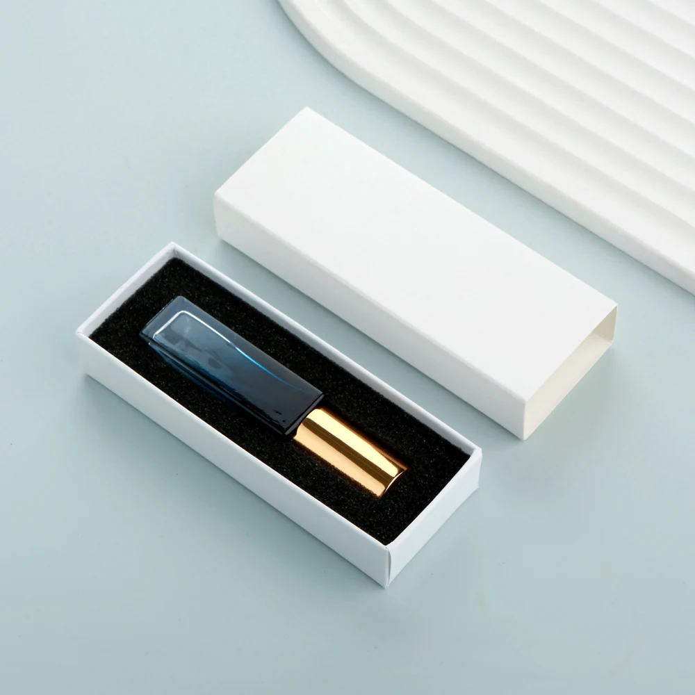 10PCS 10ml Blue Gradient Square Glass Spray Bottles with Box, Refillable Mini Atomizer for Travel, Cosmetic, Essential Oil, Liquid Storage Container, Portable Sample Bottles - 图片 7