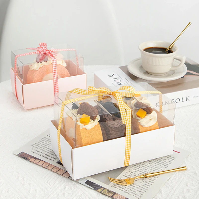10pcs Transparent Plastic Cake Boxes for Macarons, Swiss Roll, Desserts, Candy, Jewelry, Handmade Soap, Party Favors, Wedding Gifts, Kitchen Baking Accessories, Easy to Use, Durable, Lightweight Packaging Containers 3