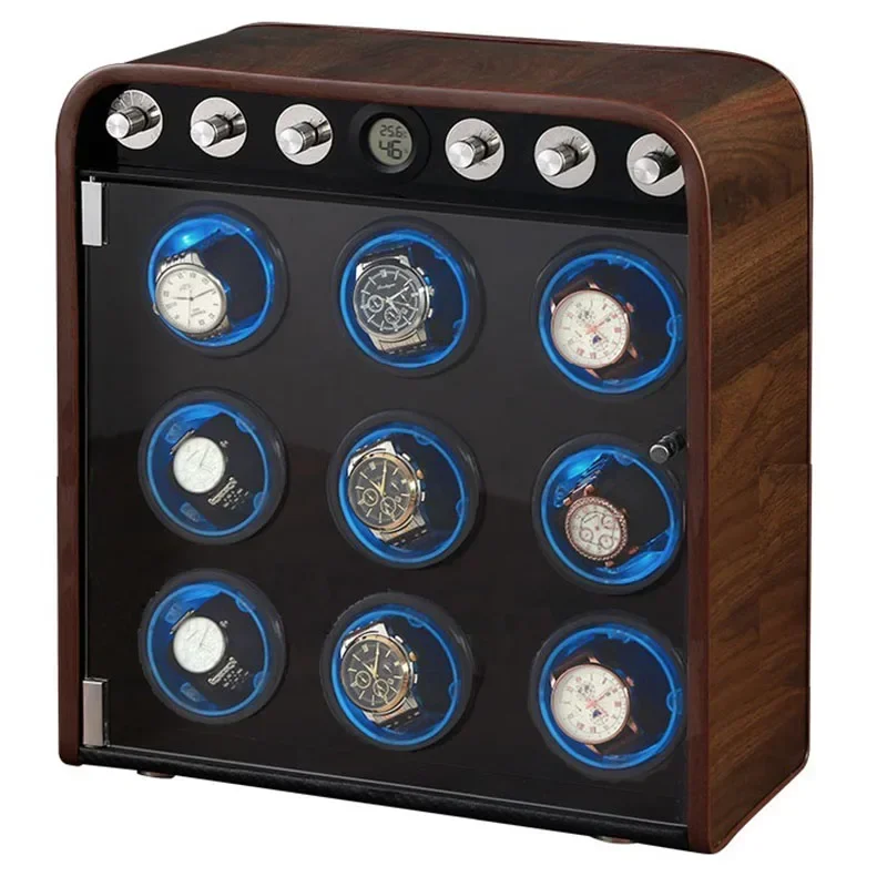 Elegant Wooden Automatic Watch Winder Box with Silent Motor, 5-Speed Adjustable Setting... - SKU LAWW1114 - UGI Packaging