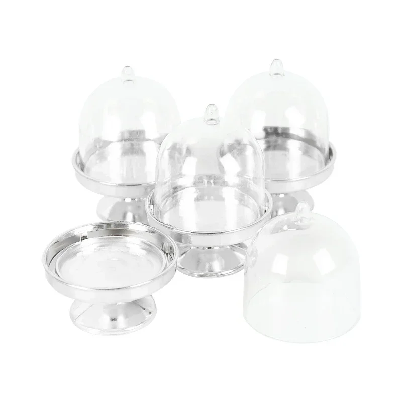 4/12pcs Clear Plastic Mini Candy and Cupcake Boxes with Lids, Elegant Wedding Gift Boxes, Party Dessert Display Trays, Macaron Holders, Birthday Favors, Table Decor for Special Events 4