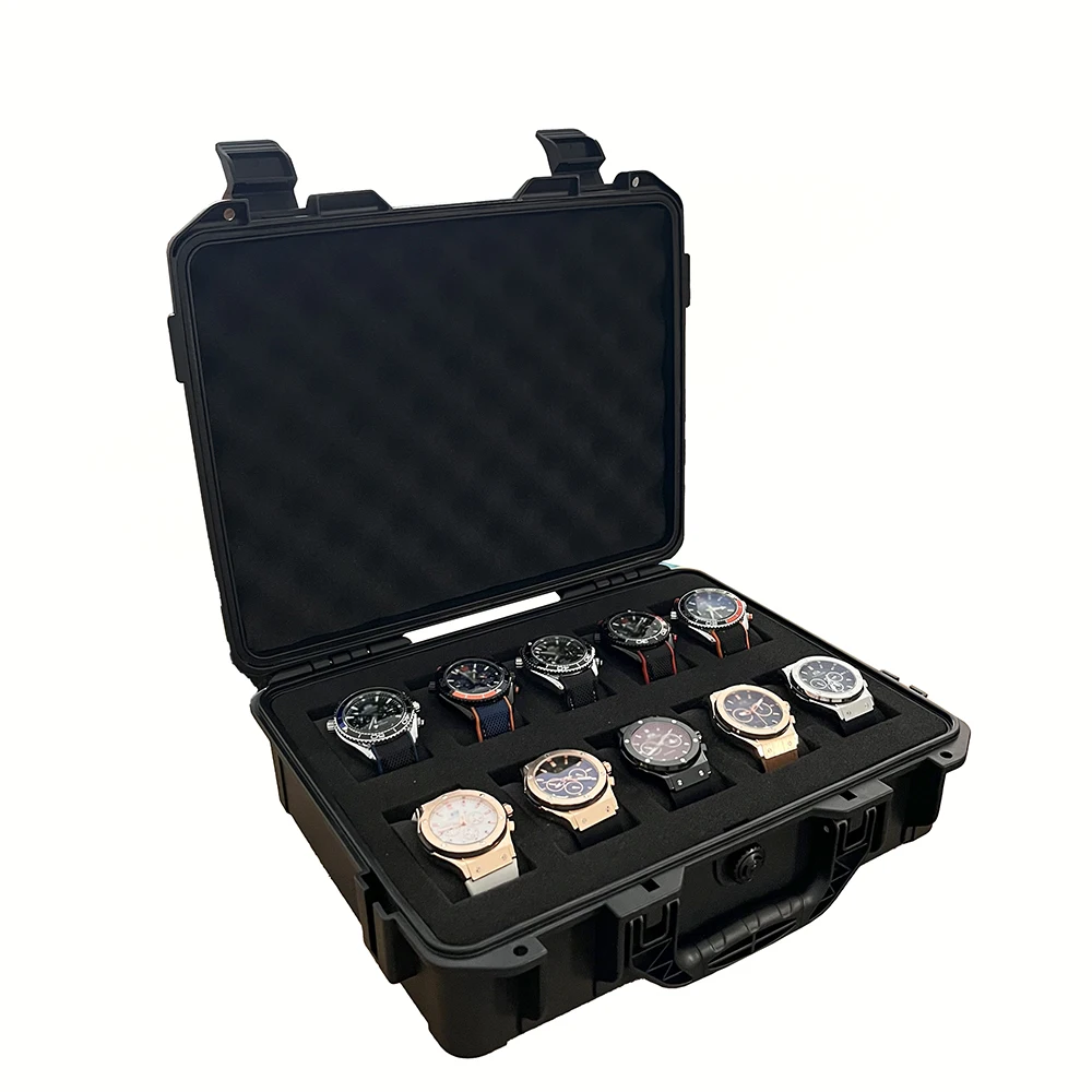 10/12 Grid Waterproof High-End Watch Storage Box – Antique Protective Safety Case with Thickened Sponge, Moisture-Proof Compartments for Watches, Jewelry, Collectors, and Personal Use Organizer 25