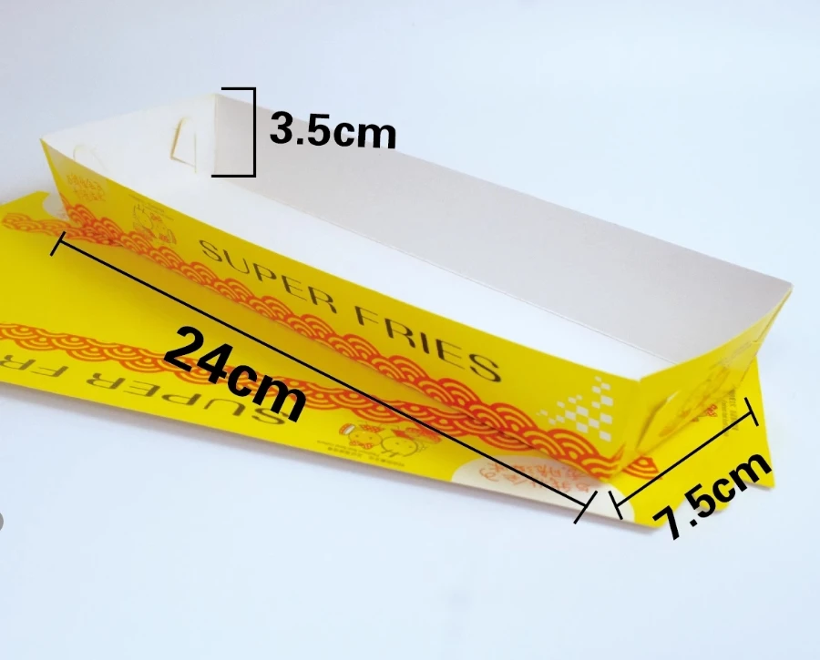 100pcs Extra-Long Kraft Paper French Fry Boxes, Disposable Chips Packaging Containers, Custom Food-Grade Paper Boxes for Takeout, Catering, Parties, and Fast Food - 图片 6