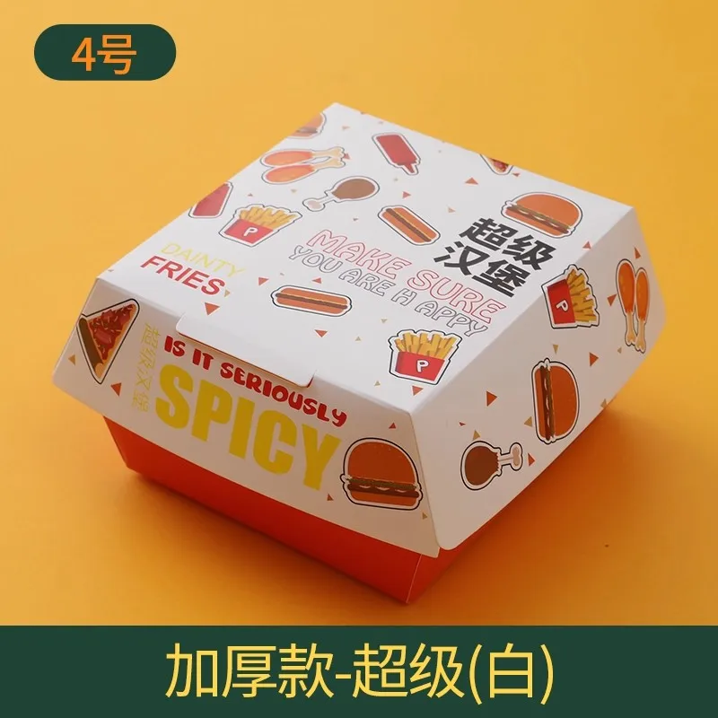 50pcs Kraft Paper Hamburger Boxes, Disposable Bento & Dessert Packaging, Handmade Bread Packing Boxes for Sandwiches, Burgers, Snacks, Takeout, Party Supplies, Cafes, Restaurants - 图片 6