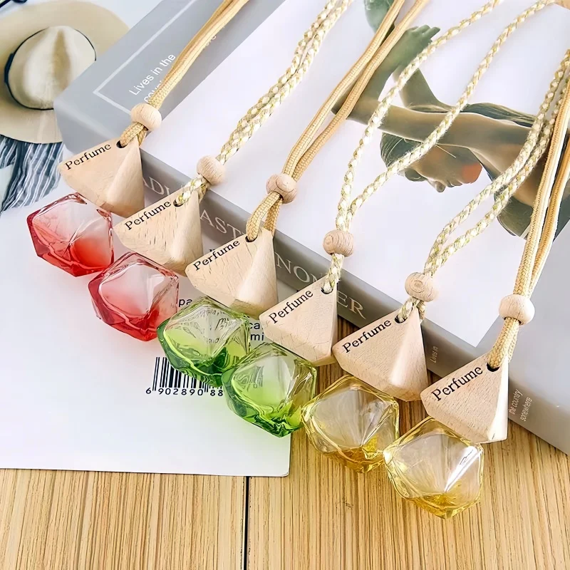 10PCS 8ML Matte Black Glass Car Diffuser Bottles, Refillable Essential Oil Pendant Containers, Empty Hanging Auto Air Freshener Bottles for Vehicle, Travel, Retail Display, and Custom Branding - 图片 2