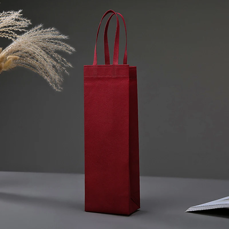 Durable Non-Woven Wine Gift Bag – Waterproof Single or Double Bottle Champagne & Beer Tote with Top Handle, Foldable Reusable Bottle Carrier for Weddings, Parties, Banquets, Home, Office & Travel - 图片 9
