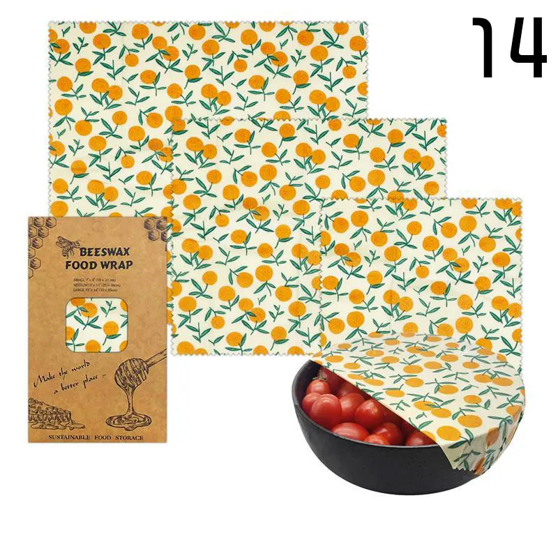 Reusable Beeswax Food Wraps for Fresh Food Storage, Organic Cotton Natural Eco-Friendly Food Packaging Paper for Cheese, Fruits, Vegetables, Bread, Sandwiches, Sustainable Kitchen Storage - 图片 9