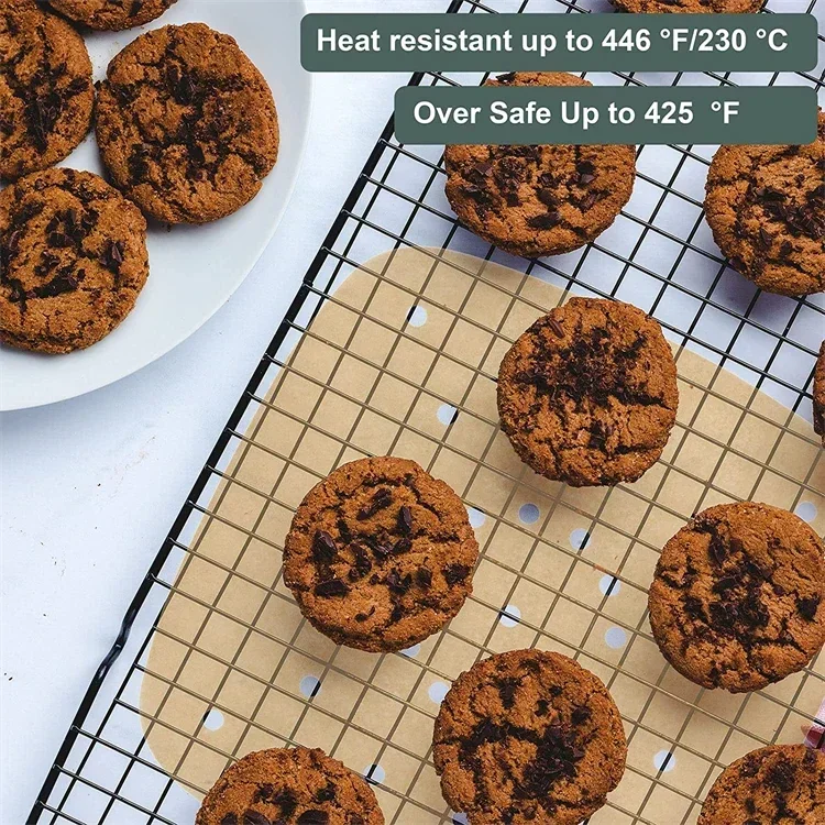 50/100 Pcs Square Air Fryer Parchment Paper Liners – Upgraded Disposable Baking Paper with Perforated Design for Frying, Cooking, Steaming and Oven Use 7