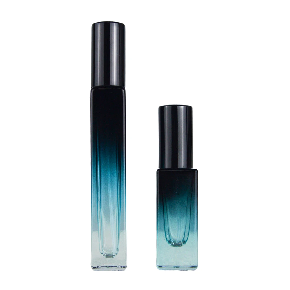 5ml 10ml High-End Square Glass Perfume Bottle Refillable Travel Atomizer, Portable Mini Spray Container for Sample Fragrance, Essential Oils, Holy Water, DIY Perfume, Elegant Blue Glass Bottle for Vanity or Gift 3