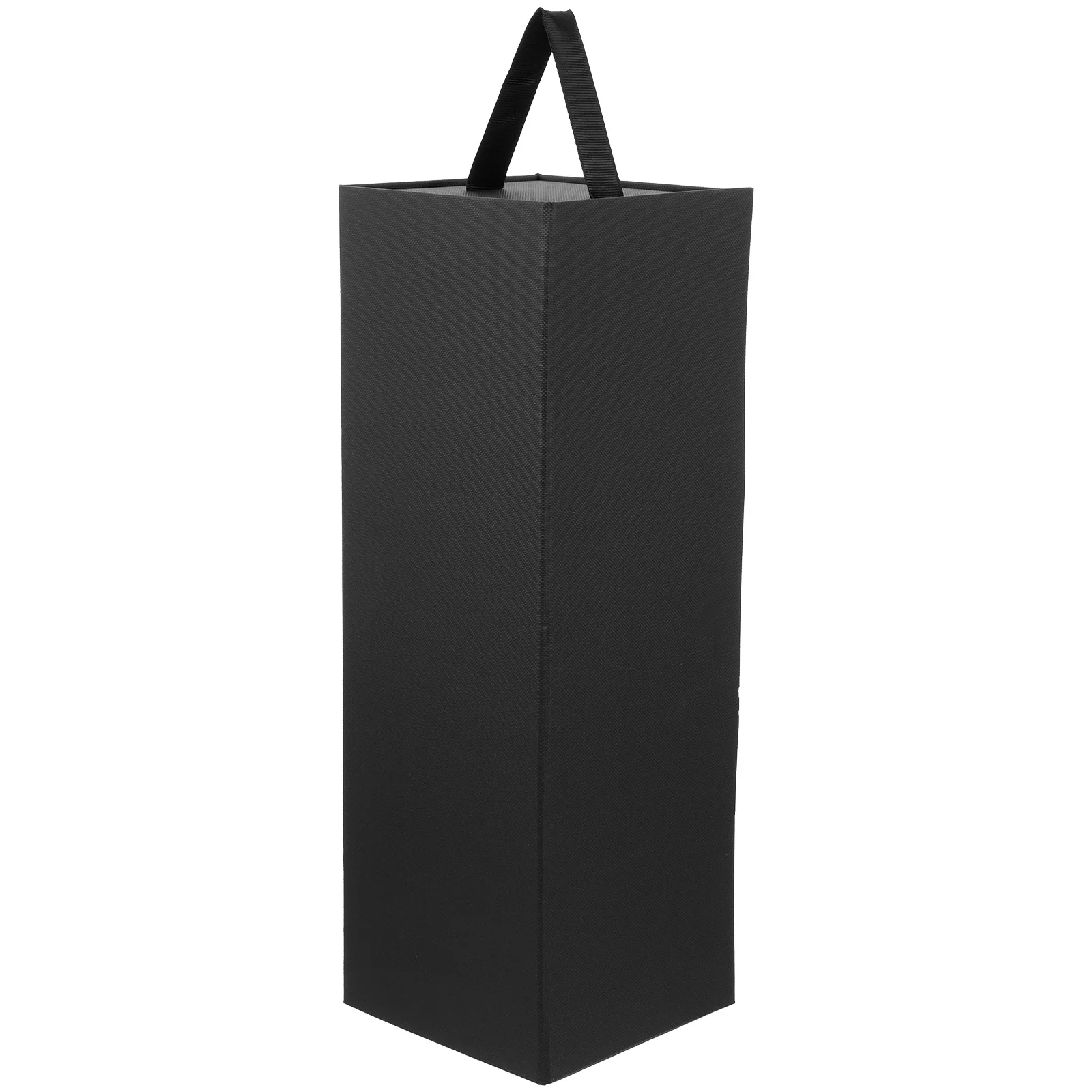 Single Wine Box Black Bottle Case – Durable Reusable Holder for 750ml Wine, Travel & Storage Container, Premium Paper Packaging Box for Kitchen, Bar, Gifts & Home Display