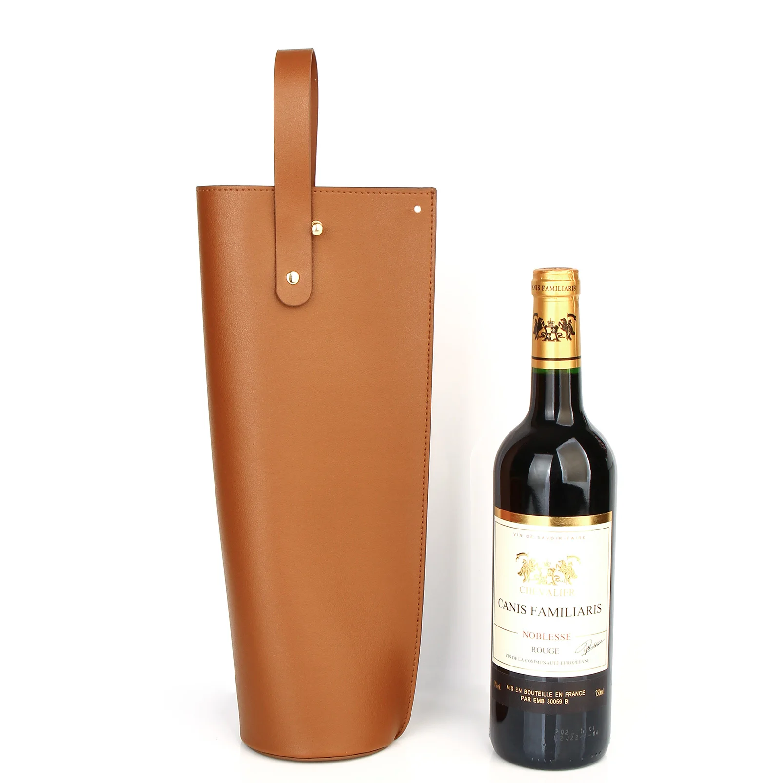 Reusable PVC Leather Wine Tote Carrier – Double Layered Wine Bag for Gift Packaging, Birthdays, Holidays, and Party Wine Presentation, Available in Blue and Brown