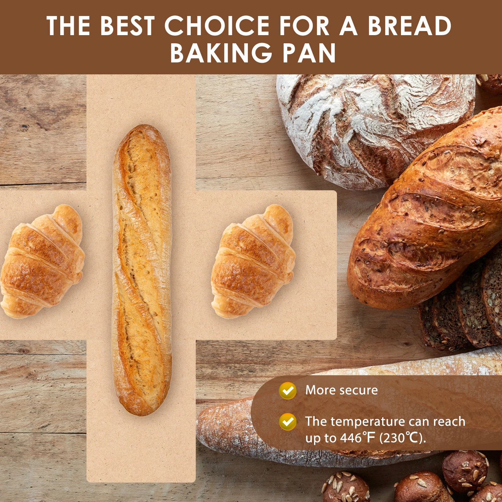 200PCS Nonstick Bread Loaf Pan Liners 9.85×5.12 inch, Heat Resistant Parchment Liners Made of Wood Pulp and Silicone Coating, Reusable Brown Baking Paper for Toast, Cake, Pizza, and Kitchen Oven Use - 图片 4