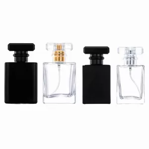 5/10/20PCS Empty Glass Spray Bottles Refillable 30ml 50ml Mini Fine Mist Perfume Atomizer Travel Portable Pocket Bottle with Black or Clear Cap for Cosmetic, Cologne, Essential Oil, Room Freshener