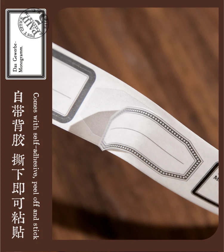 25mm x 2m Retro Simple Label Washi Sticker Tape Roll, Aesthetic Decorative Masking Tape for Collage, Planner, Scrapbook, Junk Journal, DIY Stationery, and Craft Packaging 3