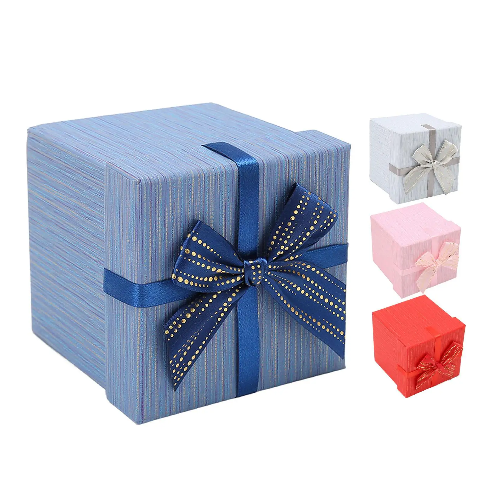Elegant Gift Boxes with Lids 4Pcs | Decorative Paper Packaging Boxes for Wedding, Birthday, Christmas & Valentine’s Day | Reusable Present Box with Ribbon for Gift Wrapping and Decoration