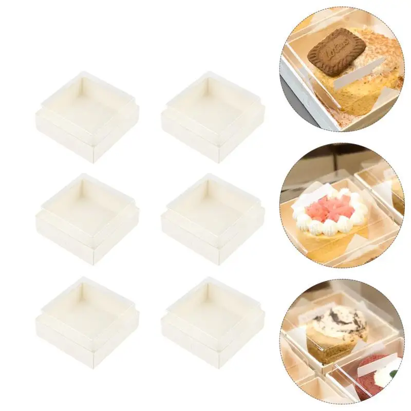 10 Pcs Disposable Cake Boxes with Clear Lid – Cupcake, Cookie, Bread, and Burger Packaging Trays – Portable Food Containers for Takeout, Bakery Display, Wedding or Party Favors