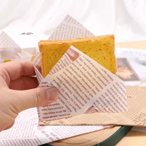 50 Pieces Premium Grease-Resistant Baking Paper Bags 18x18cm for Sandwiches, Donuts, Burgers, Fried Snacks, Picnic & BBQ Food Wrapping, Leak-Proof, Durable, Kitchen & Party Essentials