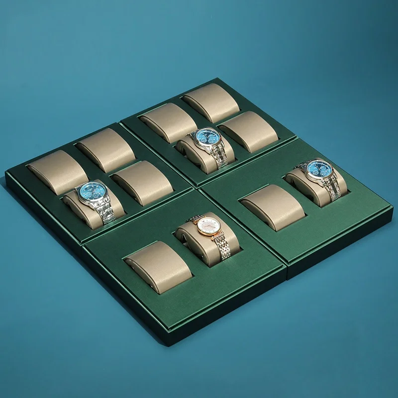 Stackable 2/4/6 Grid Watch Display Stand with Adjustable Cushions for Watches, Bracelets & Bangles – Professional Jewelry Organizer for Store Showcase, Countertop or Home Collection Display - 图片 3