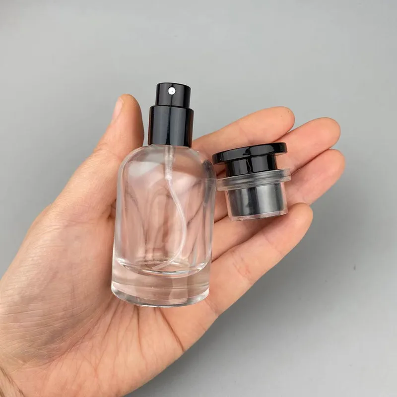 30ml Refillable Glass Perfume Bottle Cylindrical Atomizer Sub-Bottle for Travel, Portable Mini Parfum Spray Container with Aluminum Nozzle and Plastic Cap, Sample Bottle for Fragrance, Essential Oils, DIY Aromatherapy Use - 图片 7
