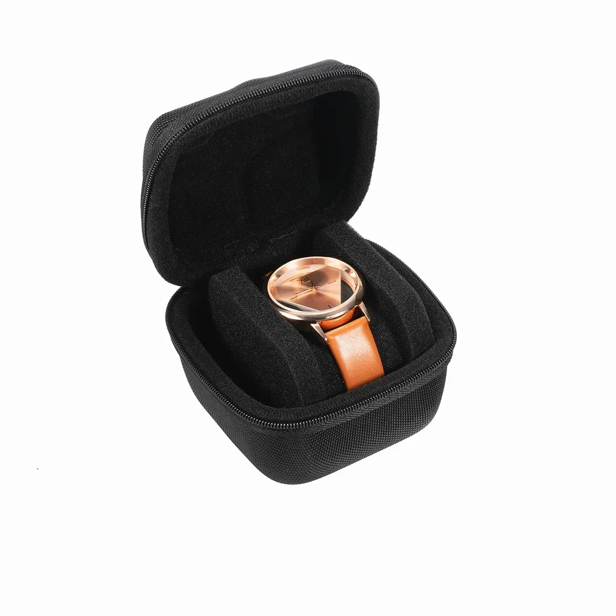 Travel Watch Organizer | Durable Nylon Watch Travel Case for Men and Women, 5 Slot Waterproof Watch Organizer with EVA Hard Shell and Soft Velvet Interior, Portable Zippered Storage for Wristwatches, Smartwatches & Fitness Bands - 图片 9