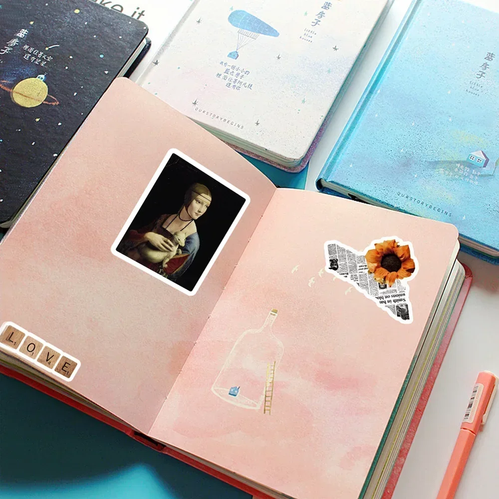 50/100Pcs Van Gogh Oil Painting Aesthetic Stickers Pack — Waterproof DIY Art Decals for Cars, Motorcycles, Laptops, Suitcases, Guitars, Handbags, Children's Crafts, Gift Wrapping and Creative Packaging Projects 6