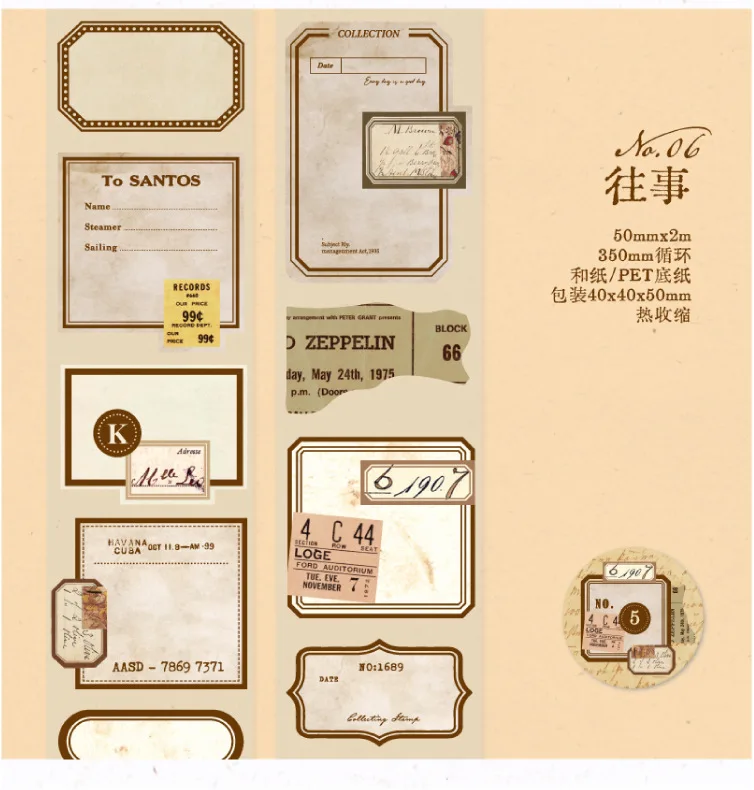 2m Decorative Washi Tape Roll for Scrapbooking, Stickers & Label Markers, Adhesive DIY Journal Tape for Diary Album & Crafts, Handmade Decorative Masking Tape for Junk Journal and Art Projects 13