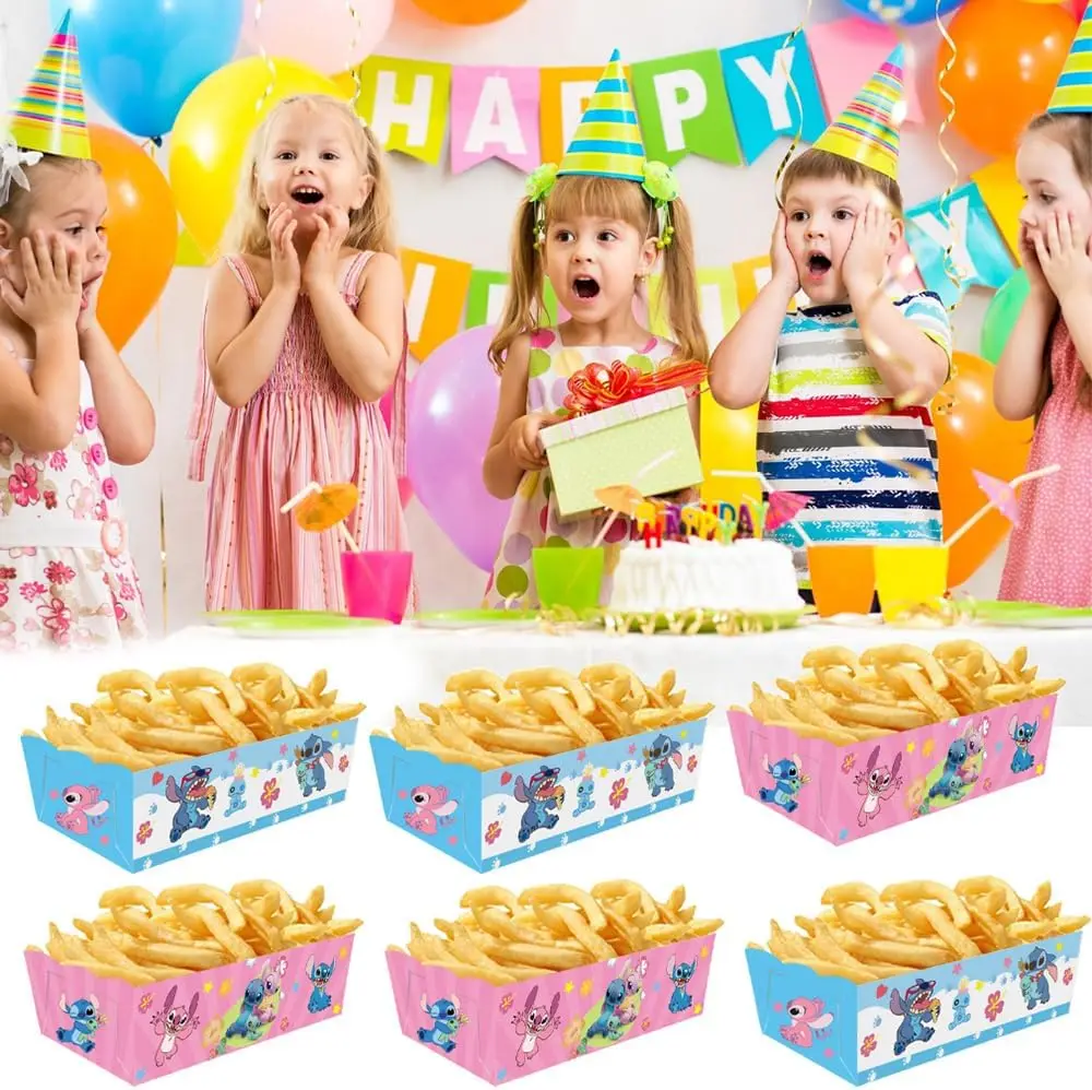 Lilo & Stitch Disposable Paper Food Trays Popcorn Candy Snack Boxes Hot Dog Chip Holders for Kids Birthday Parties, School Events, Weddings, Holiday Celebrations, Classroom or Festival Decorations - 图片 6