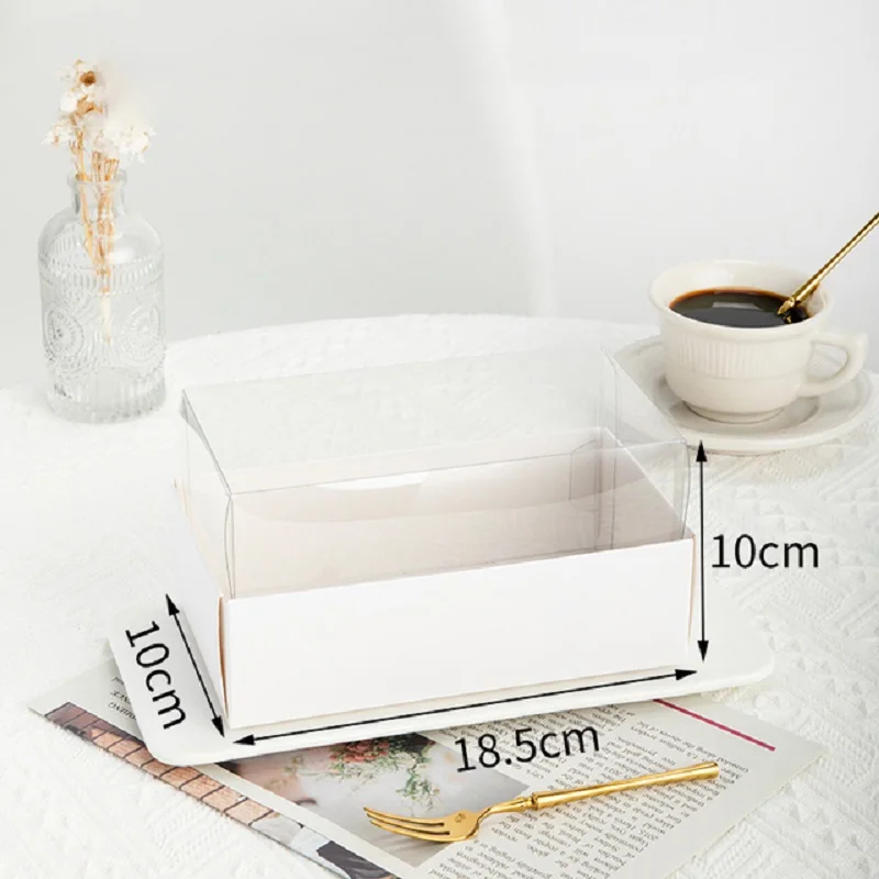 10 Pcs Transparent Plastic Cake Boxes – Macaron, Swiss Roll, and Pastry Packaging Containers, Clear Dessert Gift Boxes for Bakery Takeaway, Kitchen Baking, Weddings, and Party Favors - 图片 12