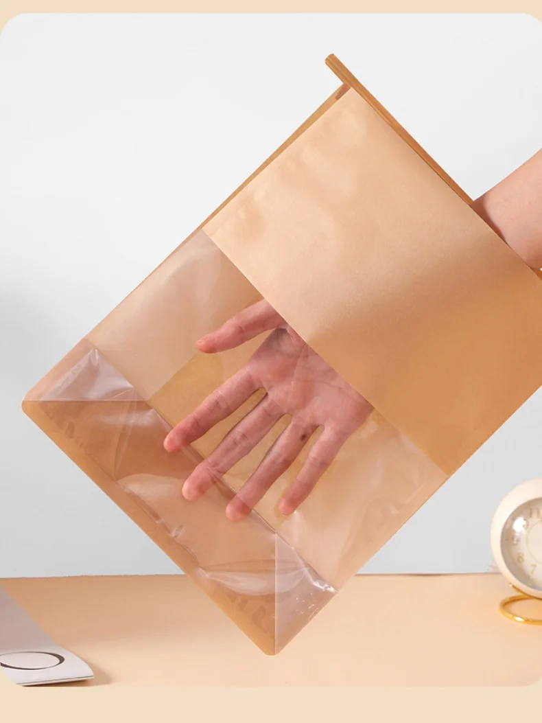 20pcs Kraft Bakery Bags with Clear Window, Reclosable Zipper or Self-Seal Closure, Stand-Up Paper Bags for Bread, Cookies, Pastries, Candy, Café Takeout, Home Baking, Party Packaging 7