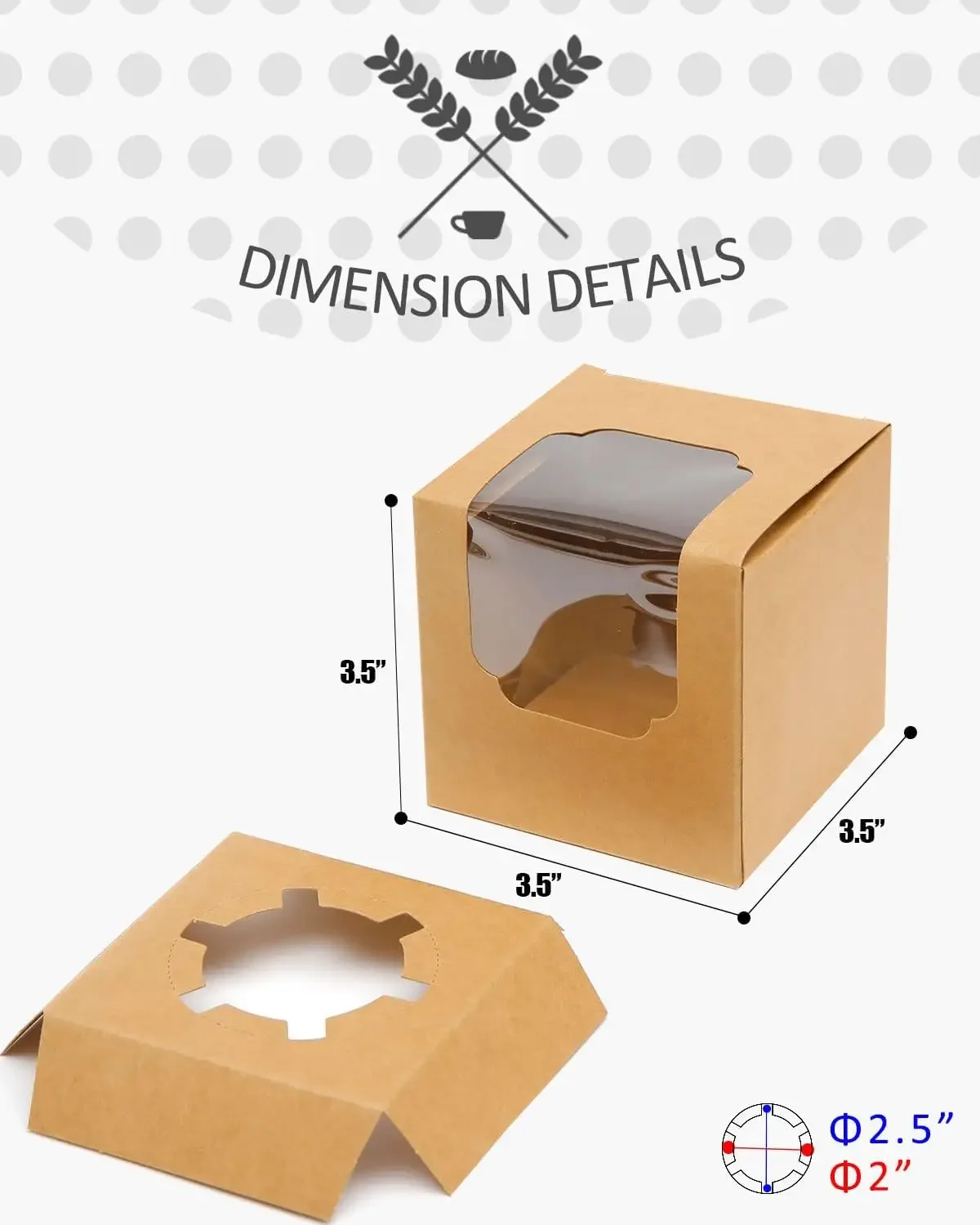 10/20/30pcs Single Cupcake Boxes with Insert and Clear Window, Foldable Paper Muffin Containers for Parties, Weddings, Birthdays, Baby Showers, Individual Dessert Packaging - 图片 2