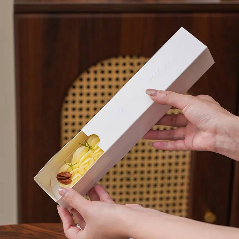 50PCS Rectangle French Napoleon Mousse Boxes, DIY Mini Cake Packaging, Waterproof and Oilproof Dessert Containers for Bakery, Pastry, Pudding, Chocolate, Takeout, Party and Home Use - 图片 2