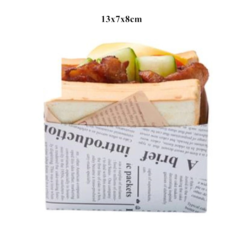 10 Sets Cardboard Sandwich & Burger Packaging Boxes, Toast and Bread Paper Trays, Disposable Food Containers for Cakes, Bakery Items, Takeout, Wedding Party, Catering, Gift, Snacks - 图片 9