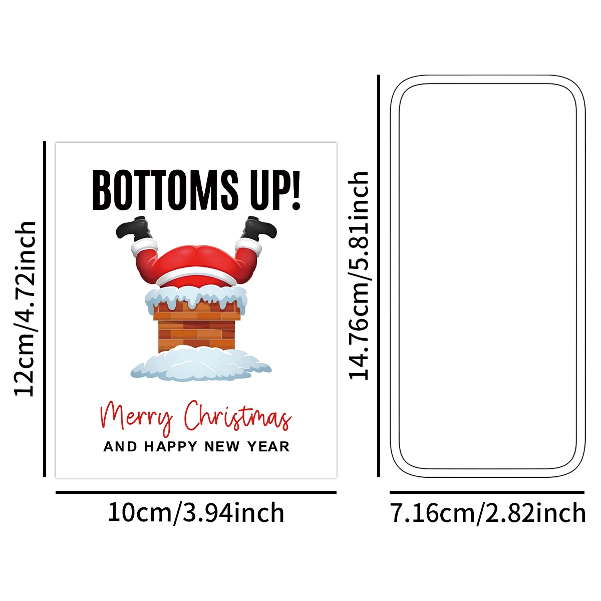 6PCS Christmas Wine Bottle Labels – Waterproof Self-Adhesive Vinyl Stickers with Funny Santa Claus & Holiday Greetings, Perfect for Xmas Party Decorations, Gift Wrapping, New Year Celebration Supplies