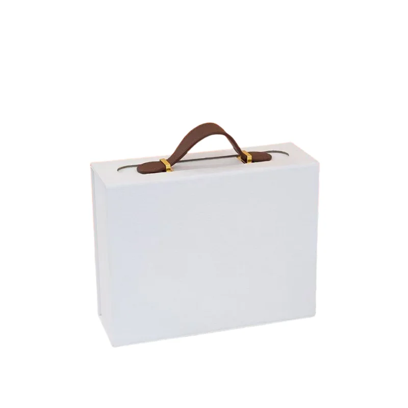 100pcs Solid Color Flip Cover Folding Packaging Gift Boxes with Handle, Manufacturer Customized Handheld Flat Bottom Cardboard Boxes for Gift Wrapping, Retail, and Event Packaging Solutions - 图片 7