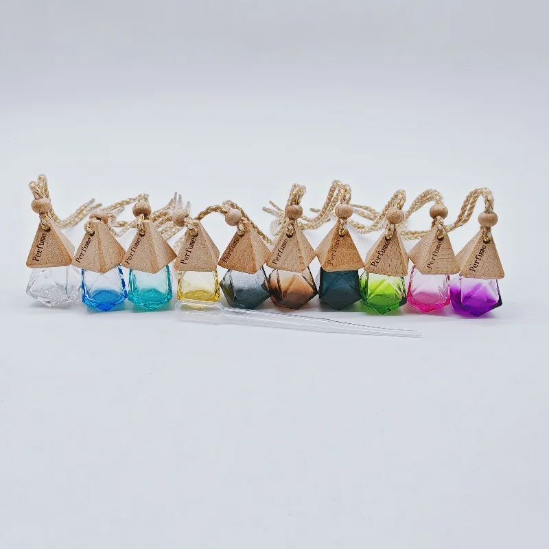 10PCS 8ML Matte Black Glass Car Diffuser Bottles, Refillable Essential Oil Pendant Containers, Empty Hanging Auto Air Freshener Bottles for Vehicle, Travel, Retail Display, and Custom Branding - 图片 14