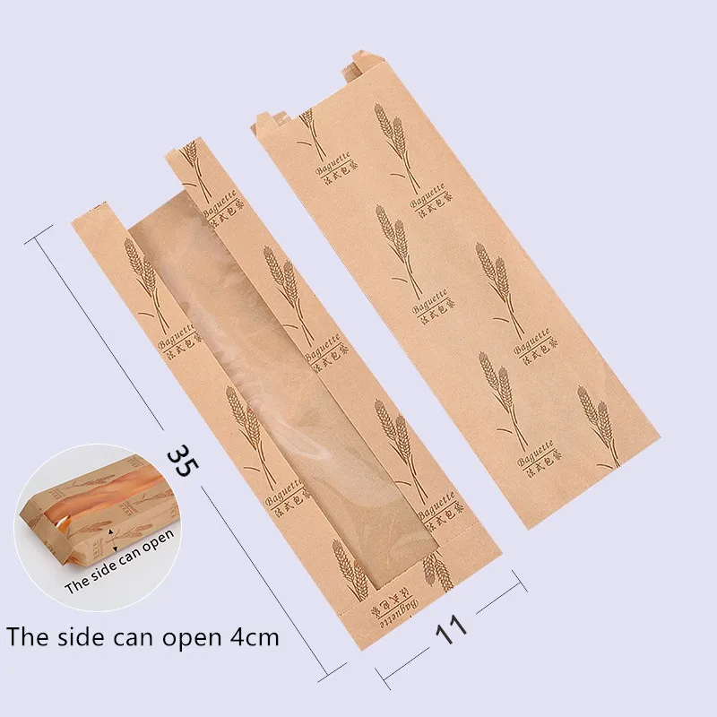 Oil Resistant Kraft Paper Bread Bags 🥖 – 50Pcs with Transparent Window for Baguette Baking, Pastries, Party Favors & Bakery Packaging, Multiple Sizes Available, Food Safe & Eco-Friendly - 图片 16